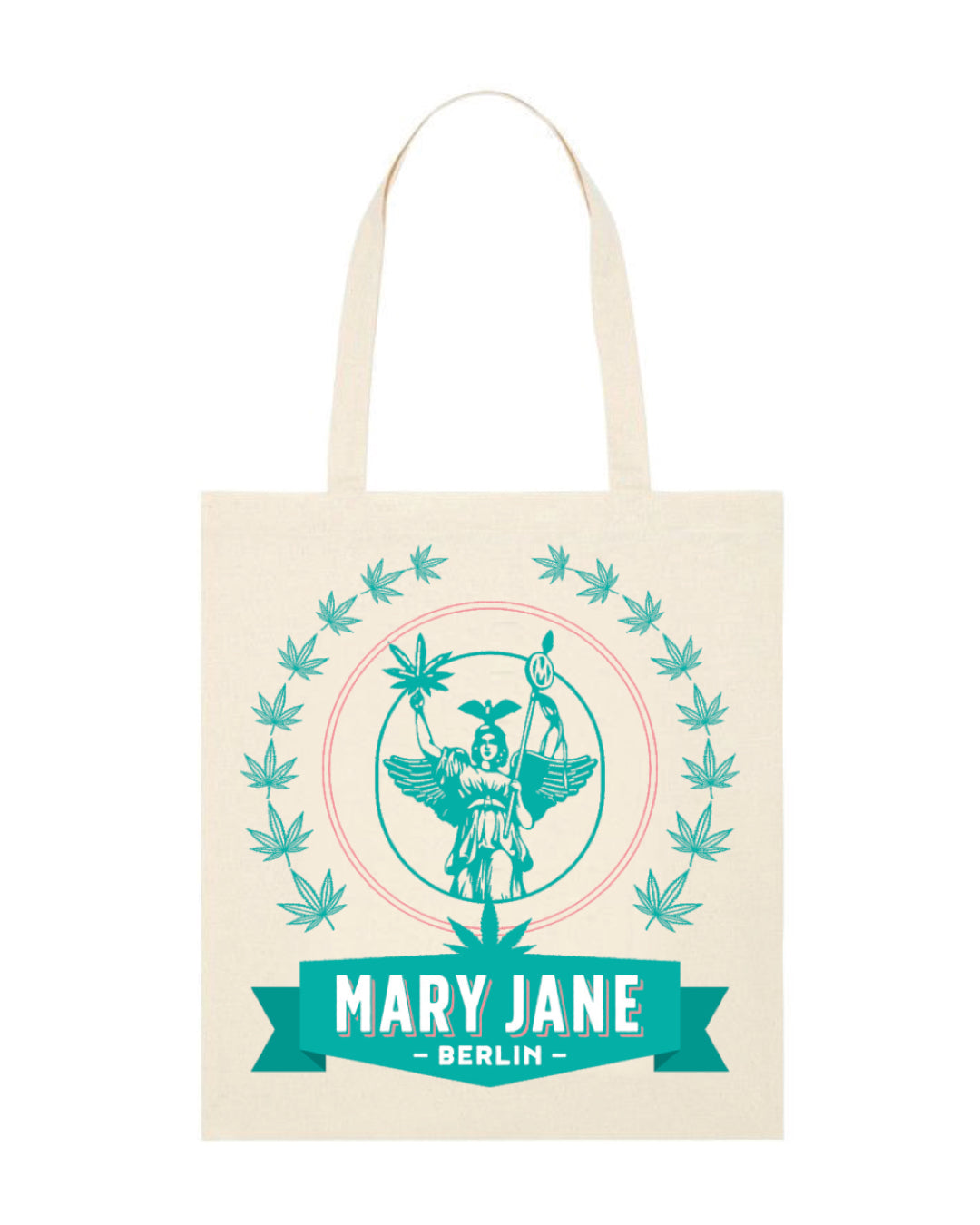 JUTE BAG "MARY JANE BERLIN" LOGO PRINT Off White