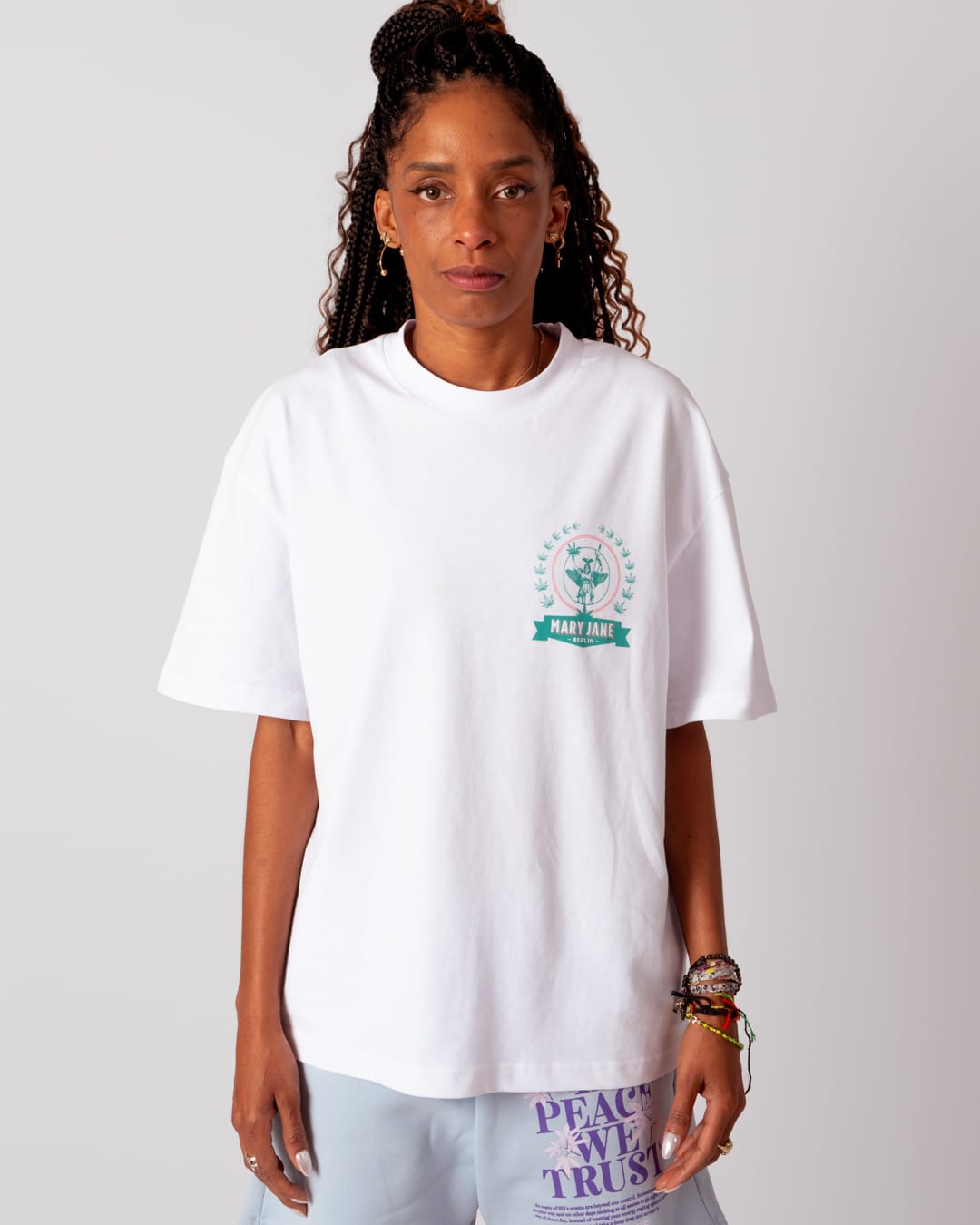 OVERSIZE T-SHIRT “MARY JANE BERLIN” Logo-Print White